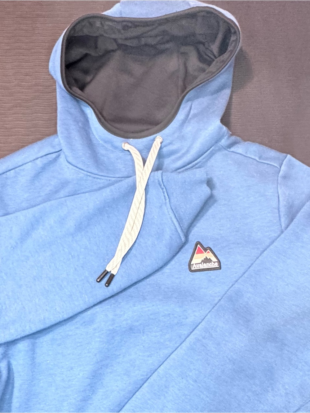 Avalanche Sky Blue Hoodie with Contrast Dark Gray Hood Lining